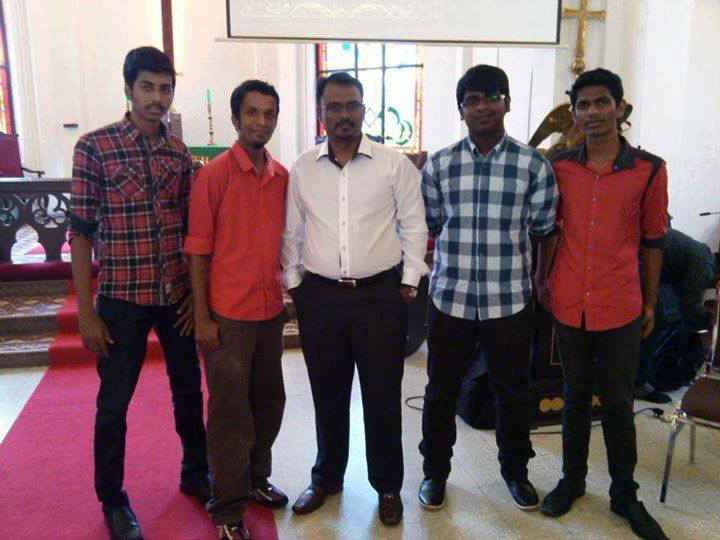 CFOURJ band with Pastor Sanjay in Zion Lutheran Cathedral Brickfields, Malaysia